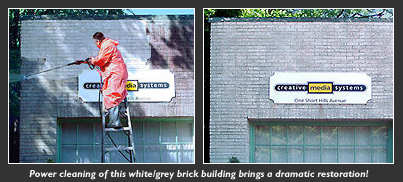 White brick building