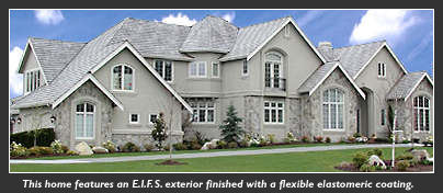 Home with elastomeric finish over EIFS