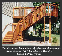 Cedar stairs and deck